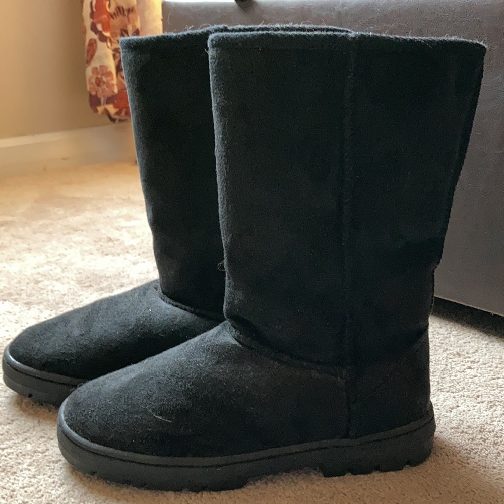 (3/$25) New Black Winter Sherpa Suede Boots